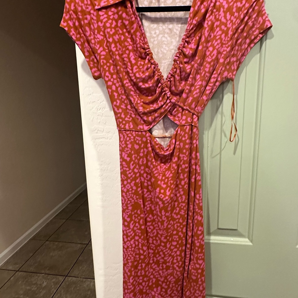 Free People Pink Animal Print dress